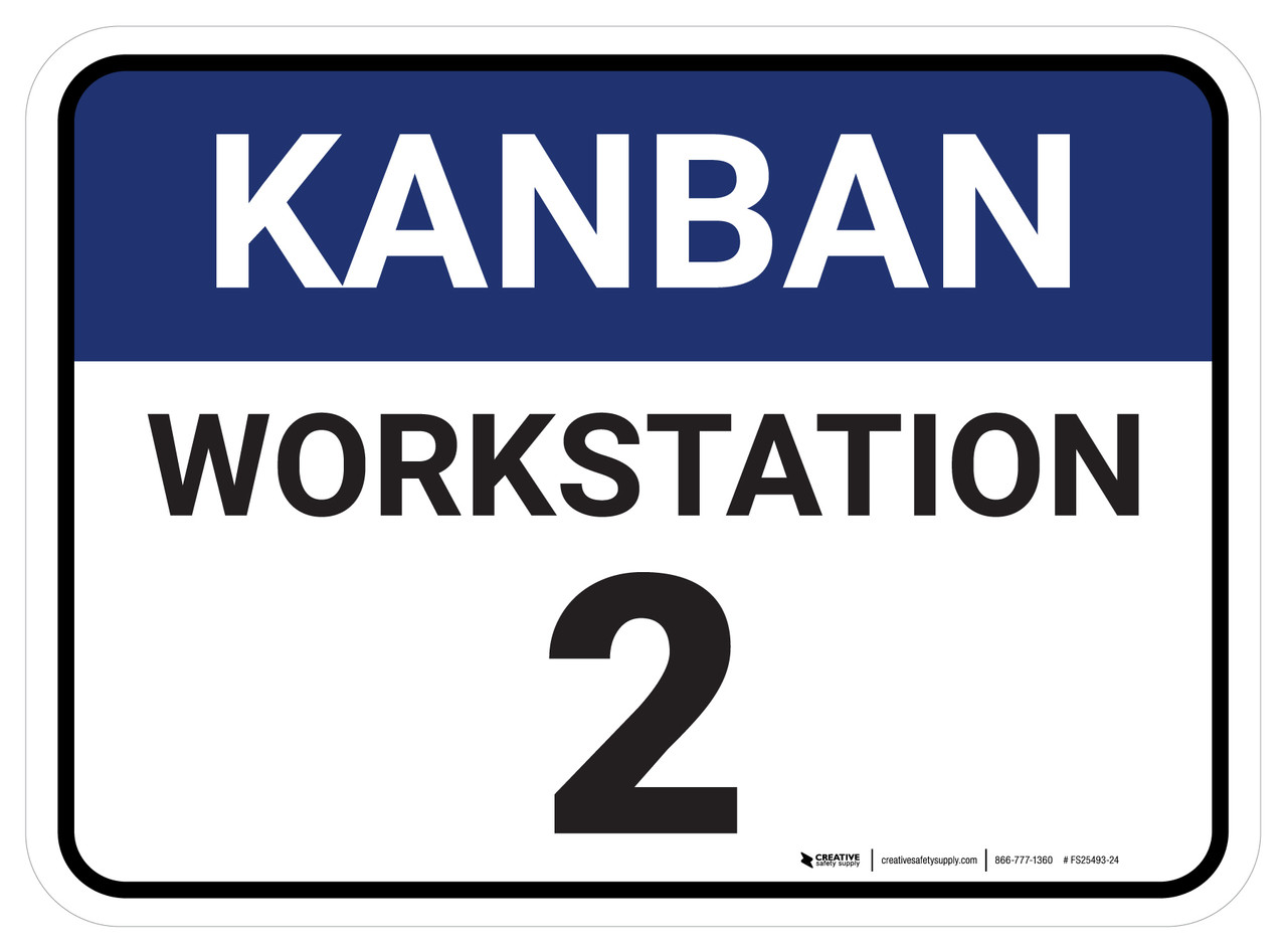 Workstation 2 Rectangle - Floor Sign