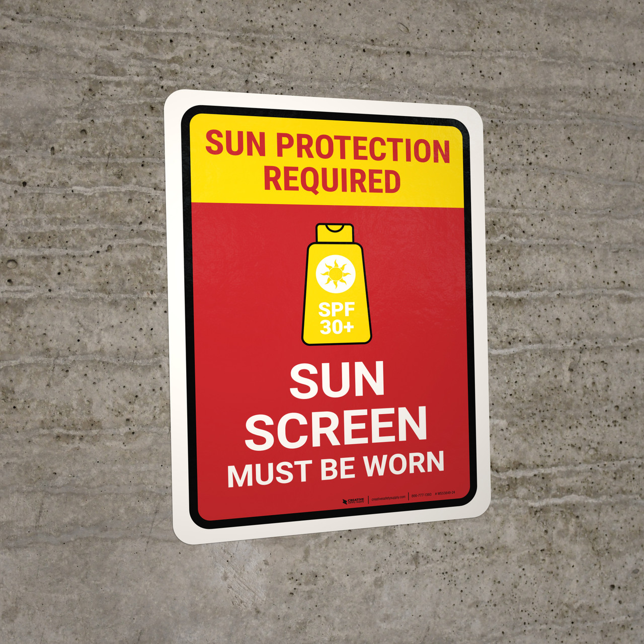 Sun Screen Must Be Worn Portrait - Wall Sign