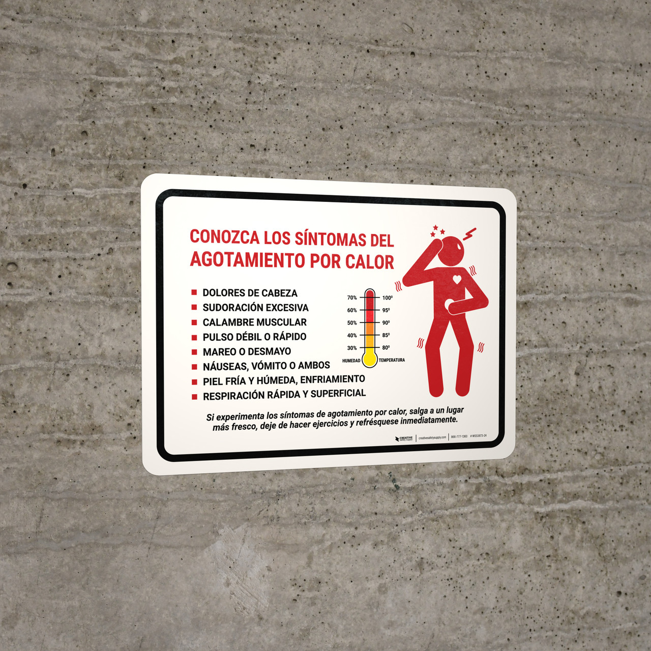 Know The Signs Of Heat Exhaustion Spanish Landscape Wall Sign