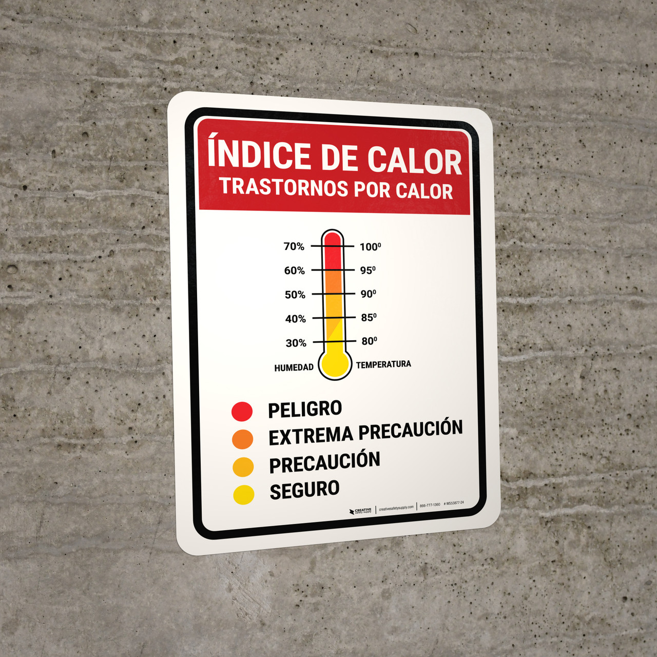 Heat Index Spanish Portrait Wall Sign