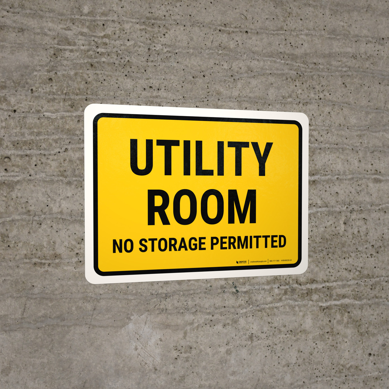 Utility Room No Storage Permitted Landscape Wall Sign