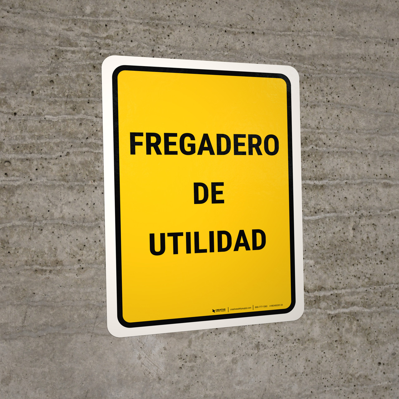 Utility Sink Spanish Portrait Wall Sign