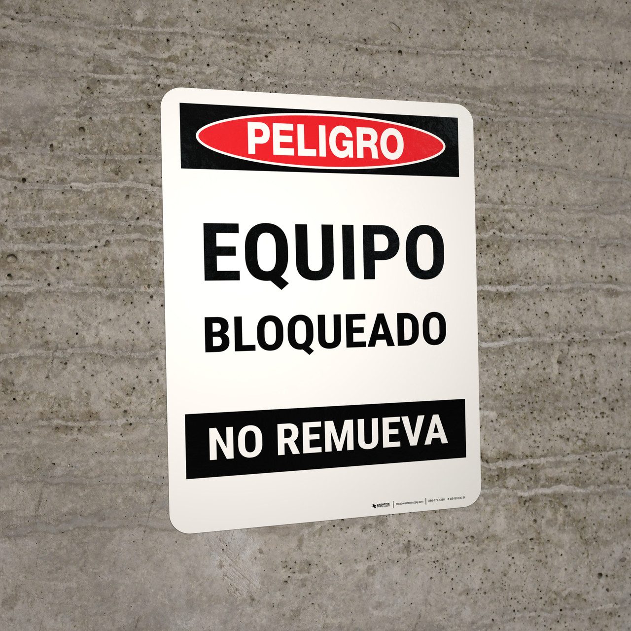 Danger Locked Out Do Not Remove Spanish Portrait Wall Sign