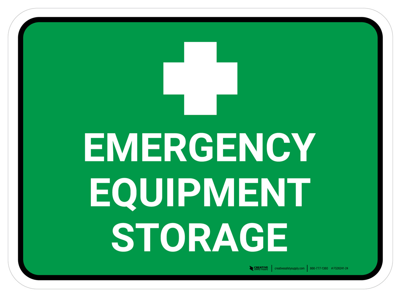 Emergency Equipment Storage Rectangular Floor Sign