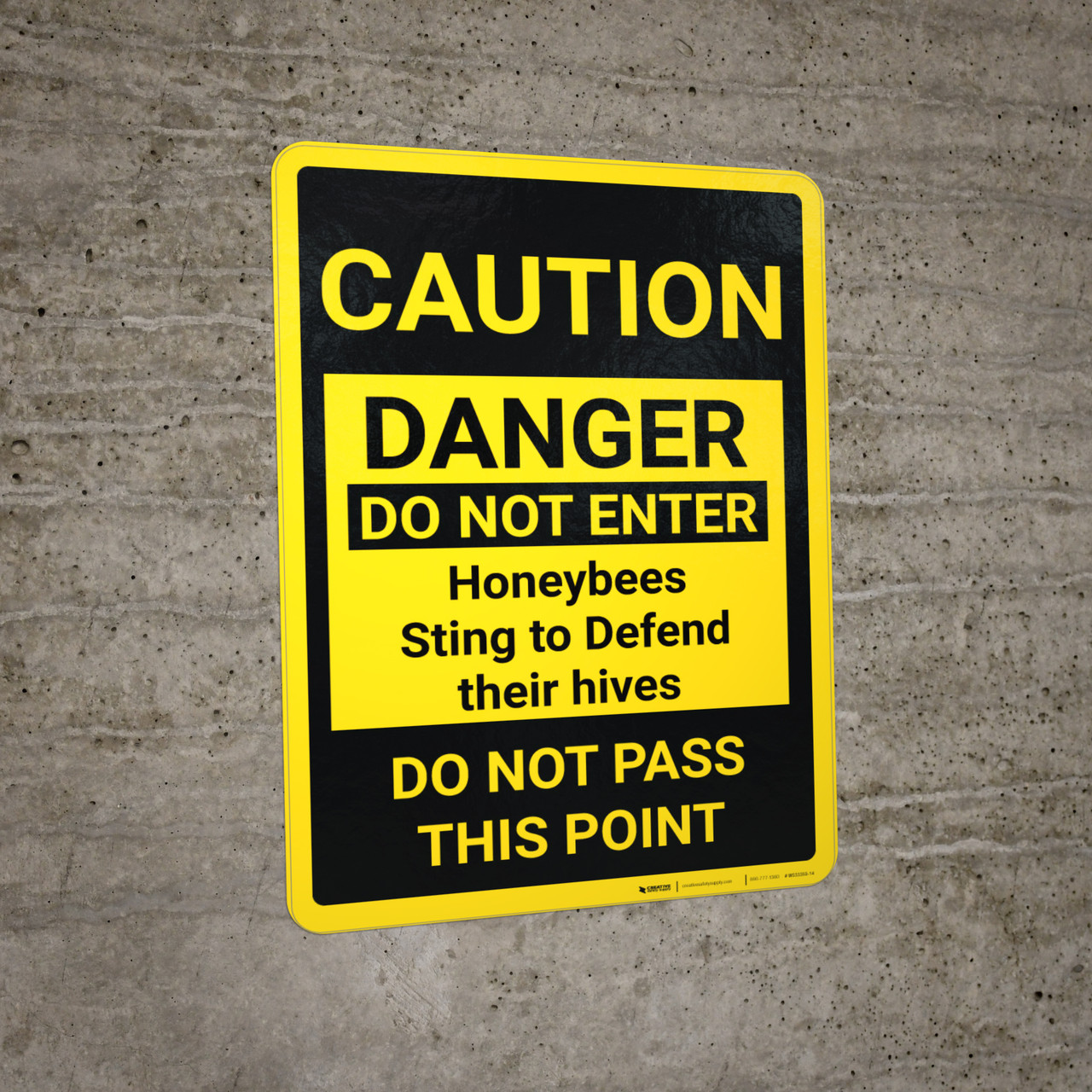 Danger Do Not Enter Honey Bee Warning Sign - 24x30 Inch Aluminum Sign, Made In USA By Sigo Signs