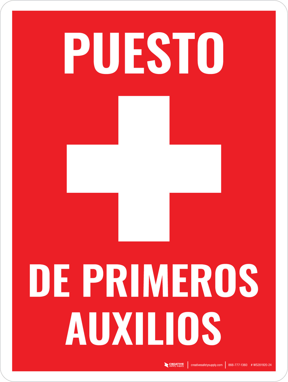Kit de Primeros Auxilios (Con Cruz Roja) - Wall Sign