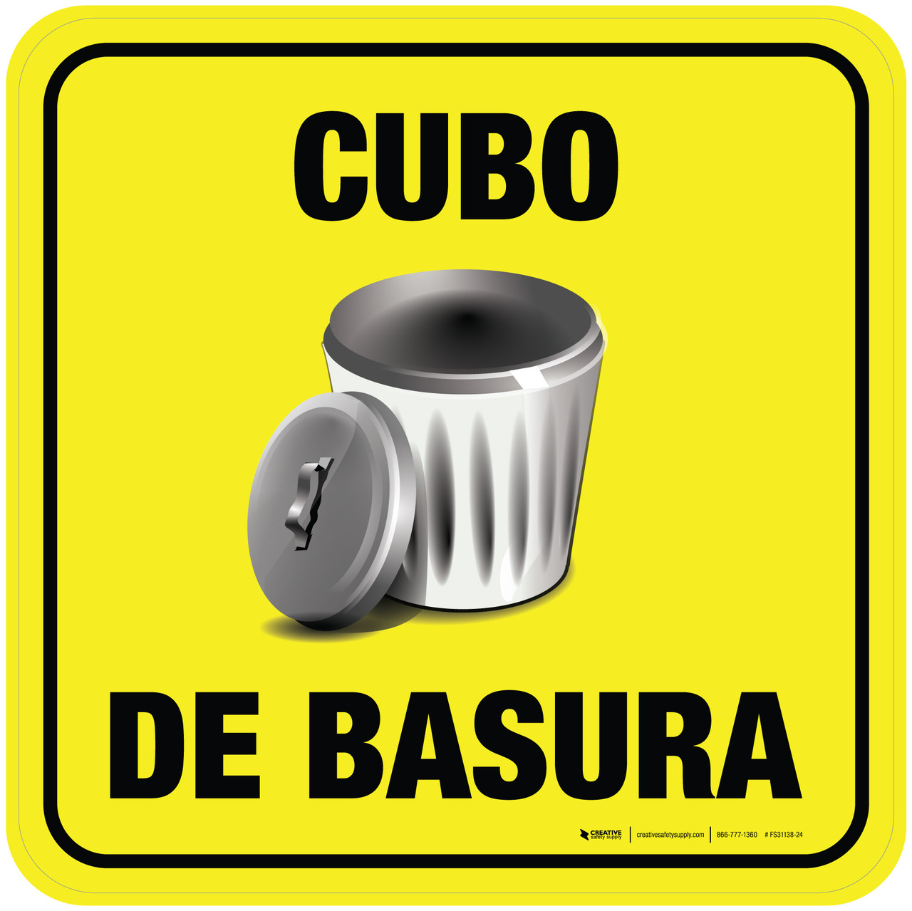 Cubo de Basura (Cuadrado) Square - Floor Sign