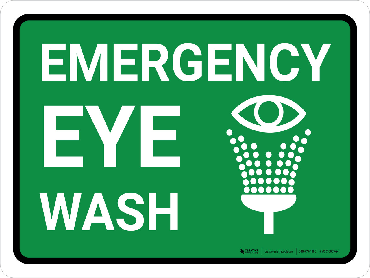Emergency Eye Wash Landscape - Wall Sign