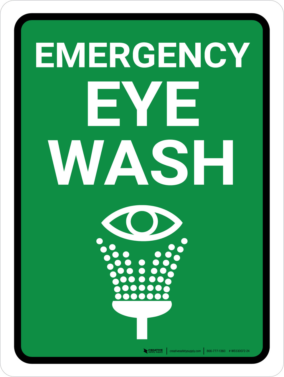 Emergency Eye Wash Portrait - Wall Sign