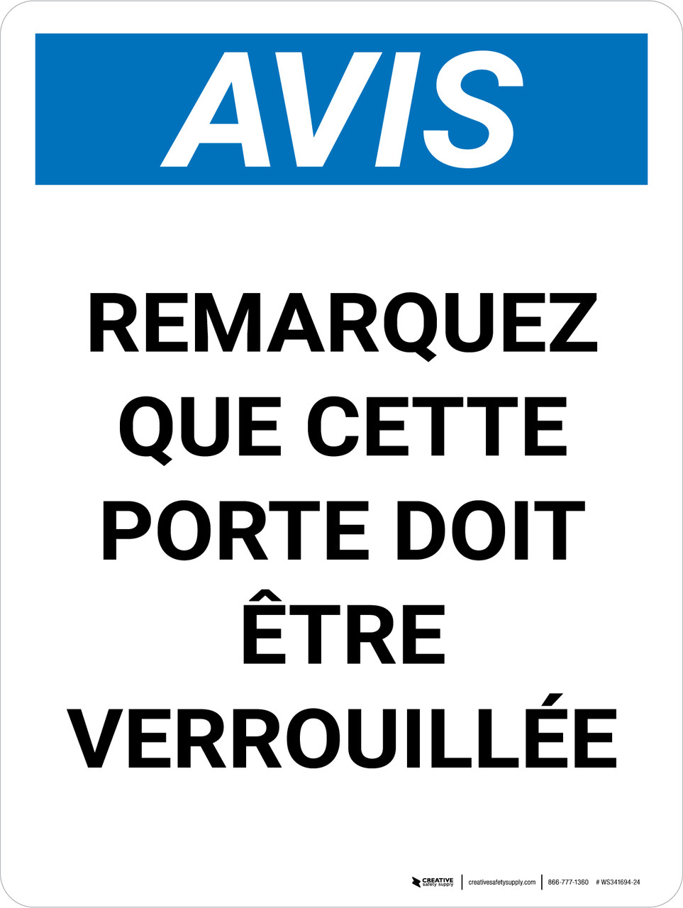 Notice: Les Gilets De Sécurité Doit Être Porté (Notice: Safety Vests Must  Be Worn) French Portrait - Wall Sign