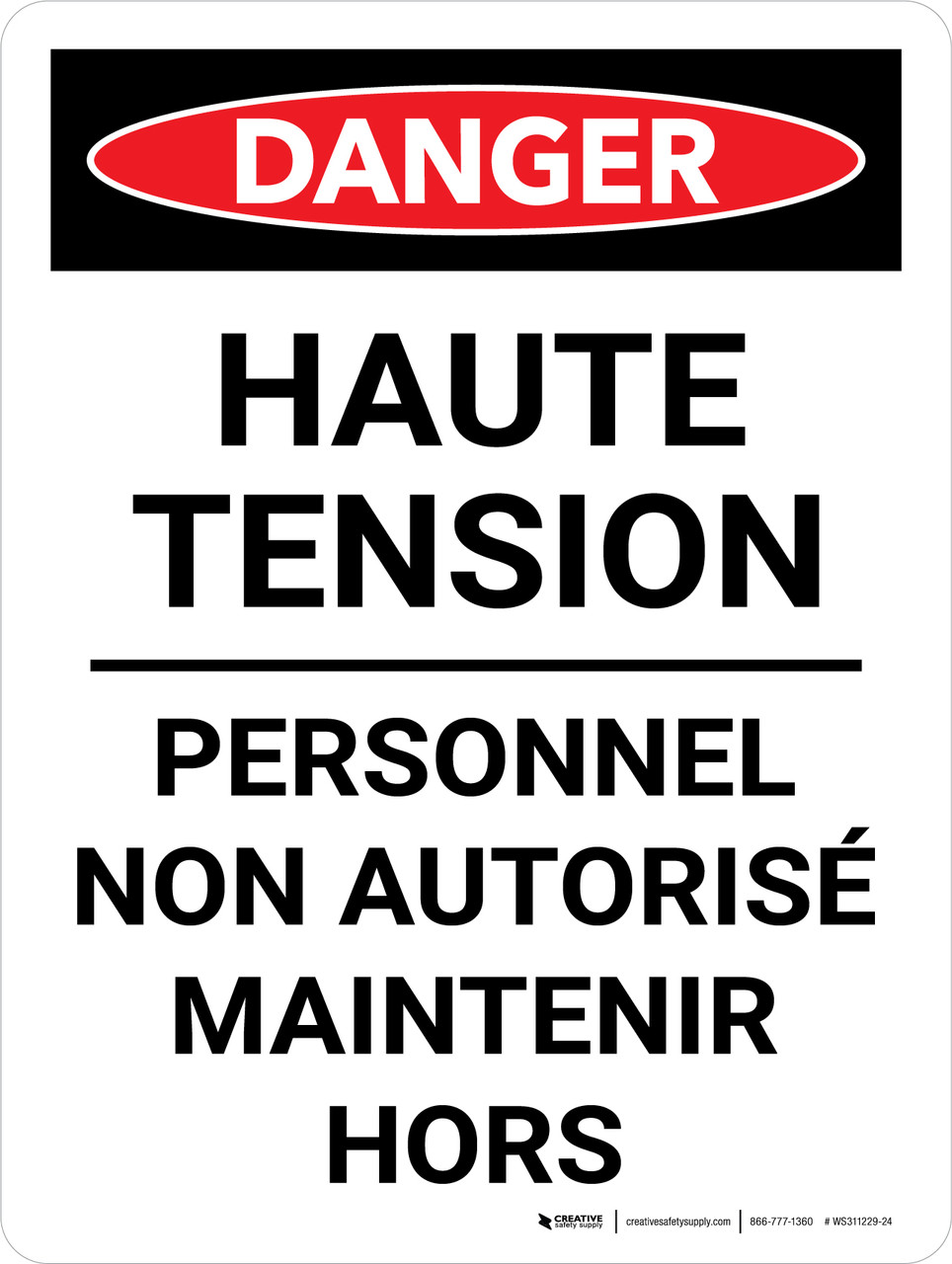 Danger Haute Tension Du Personnel Non Autorisé Maintenir (Danger High