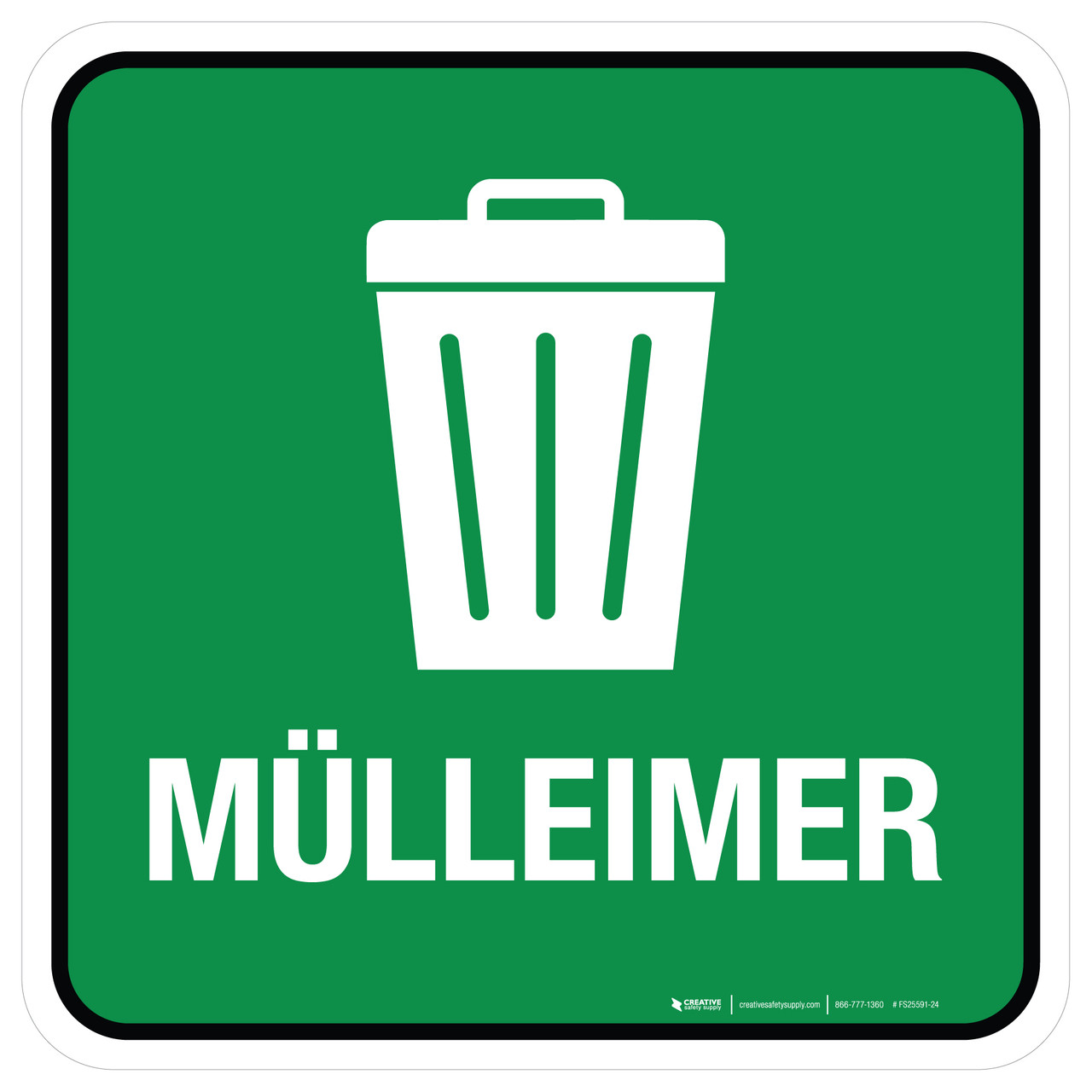 5S MÜLLEIMER (5S Trash Can) Square German - Floor Sign