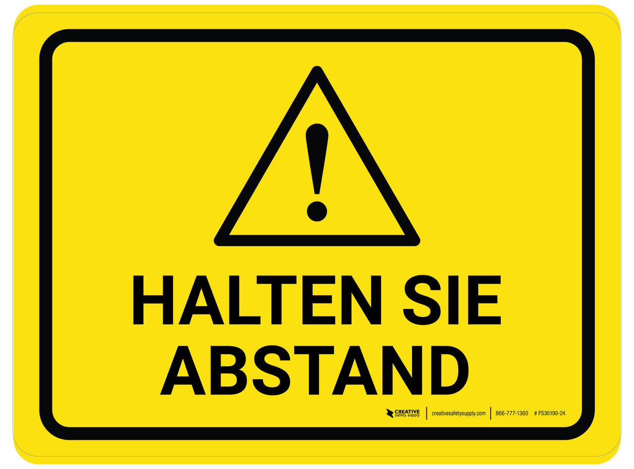 Halten Sie Abstand (Keep Clear Hazard) Rectangular German - Floor Sign