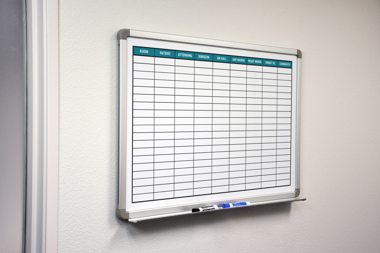 Patient Care with Color Hospital Dry Erase Board