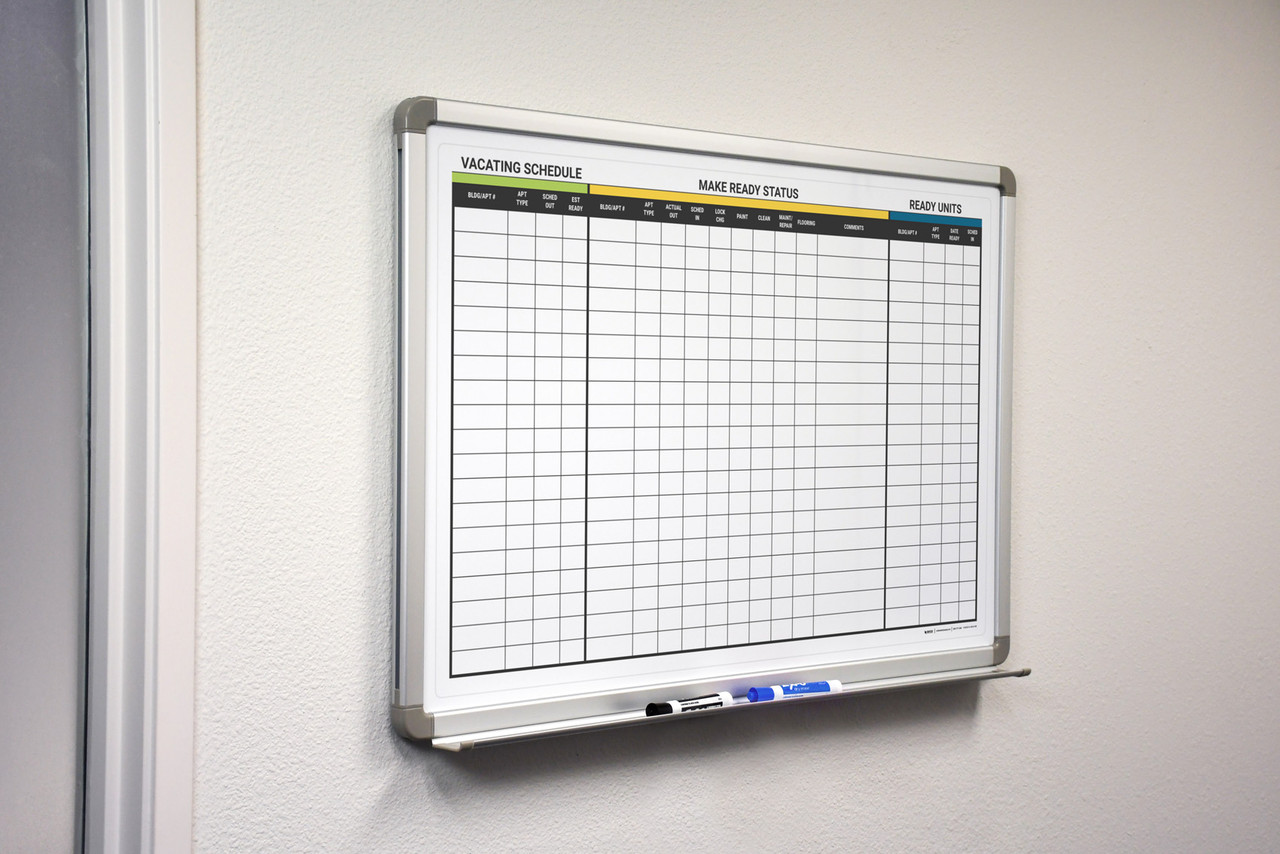 Make Ready Property Dry Erase Board