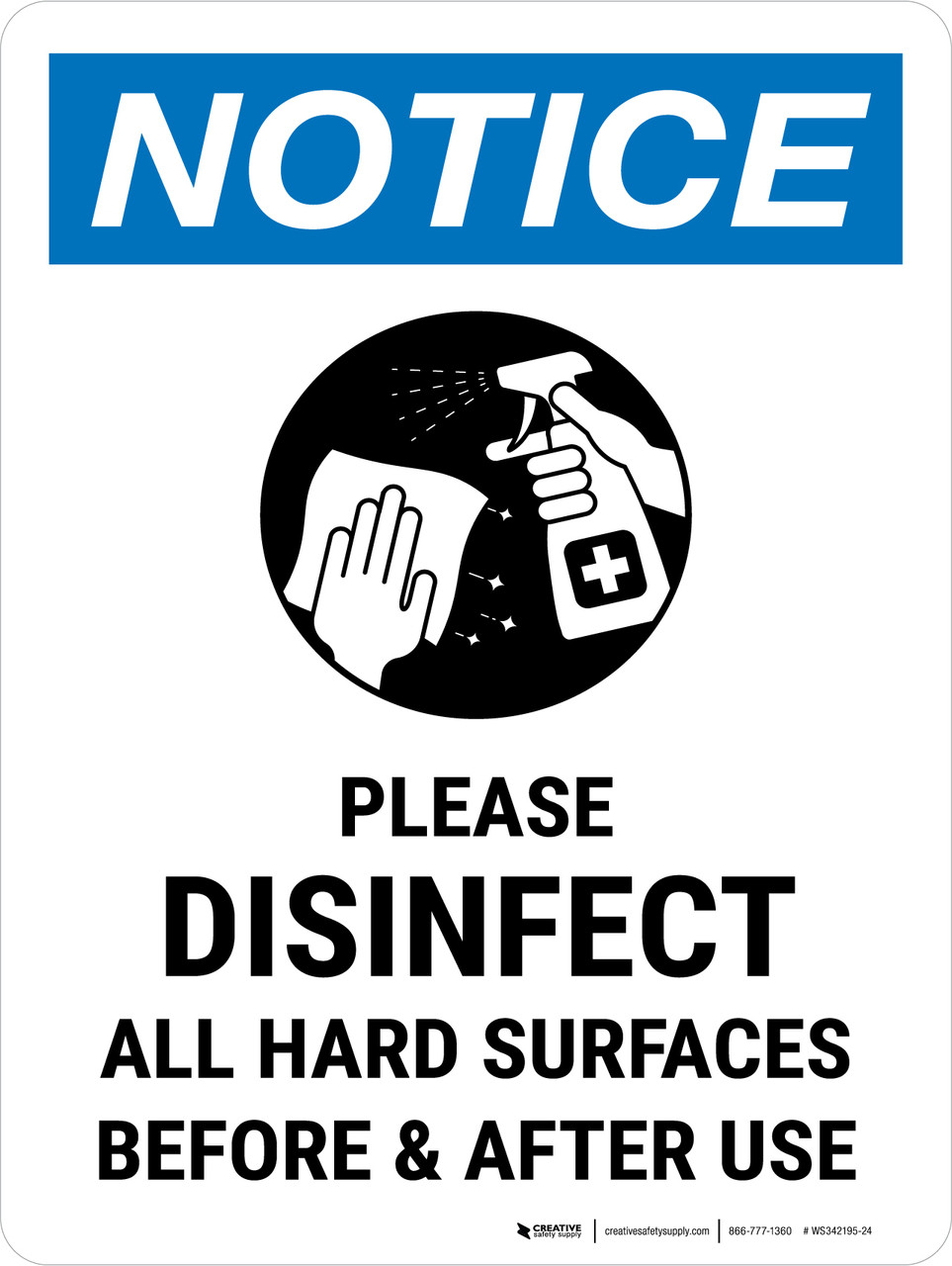 Notice: Please Disinfect All Hard Surfaces Before And After Use ...