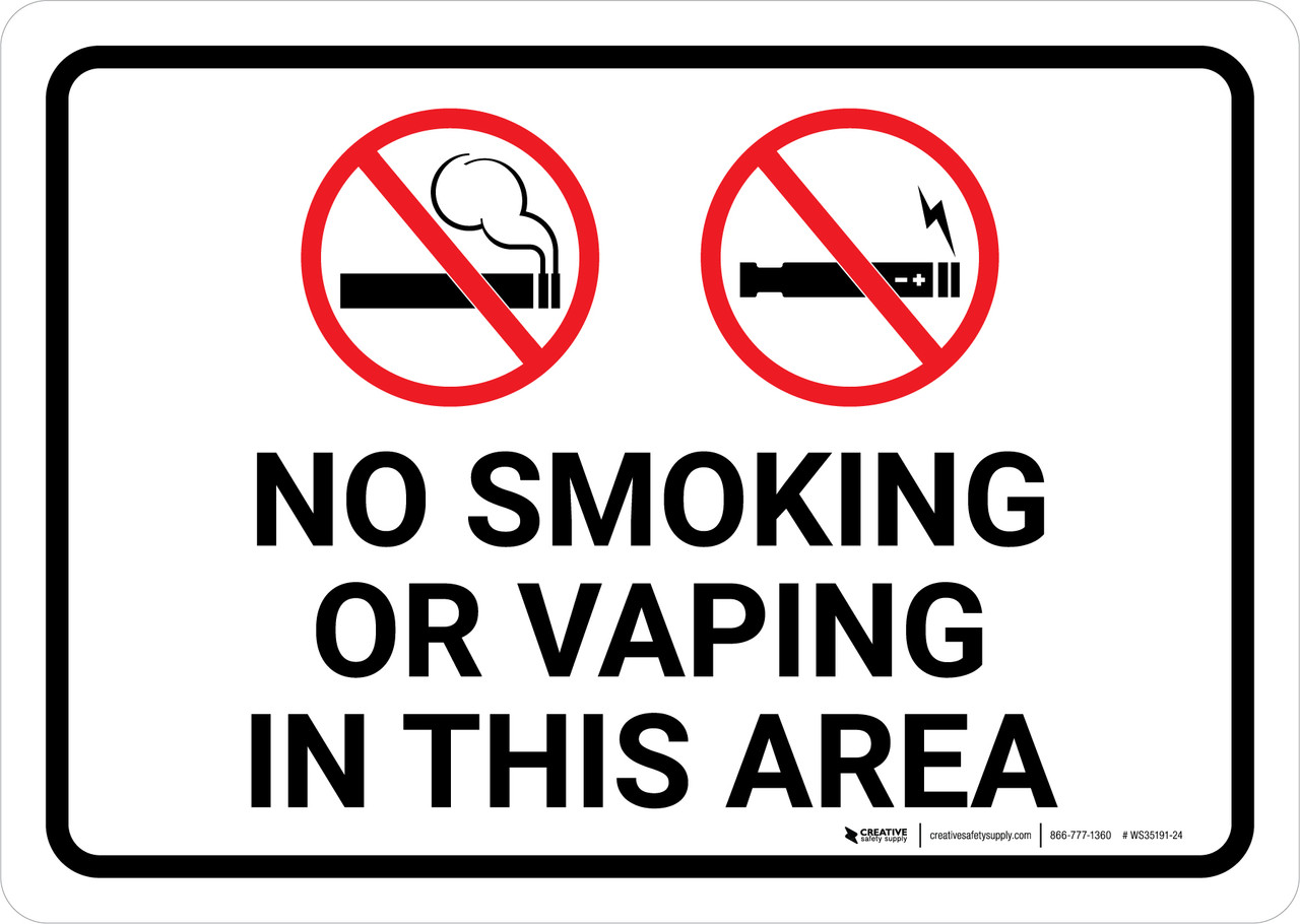 Panneau De Sécurité Avec Inscription « No Smoking Or Vaping In This