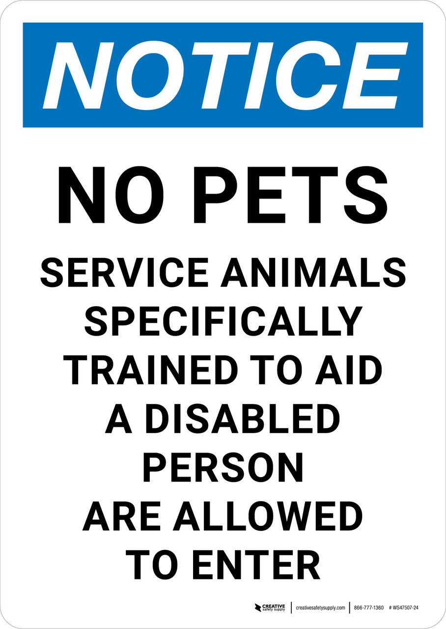 SmartSign Schild 'No Pets - Service Animals Allowed' – Aluminium, 25.4x17.8 Cm, Mit Pfahl