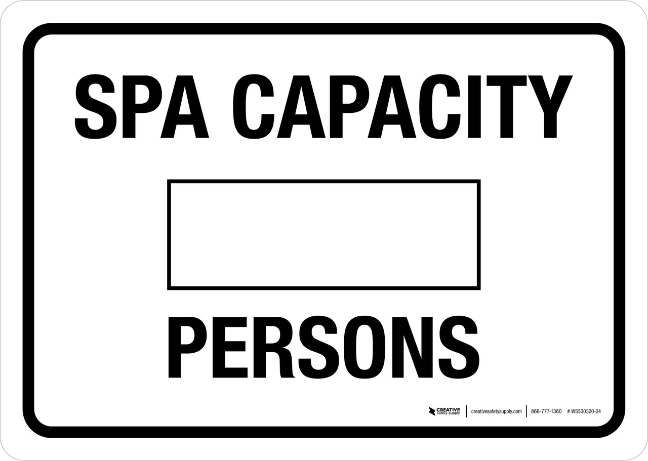 Spa Capacity Person Spanish Bilingual Portrait - Wall Sign