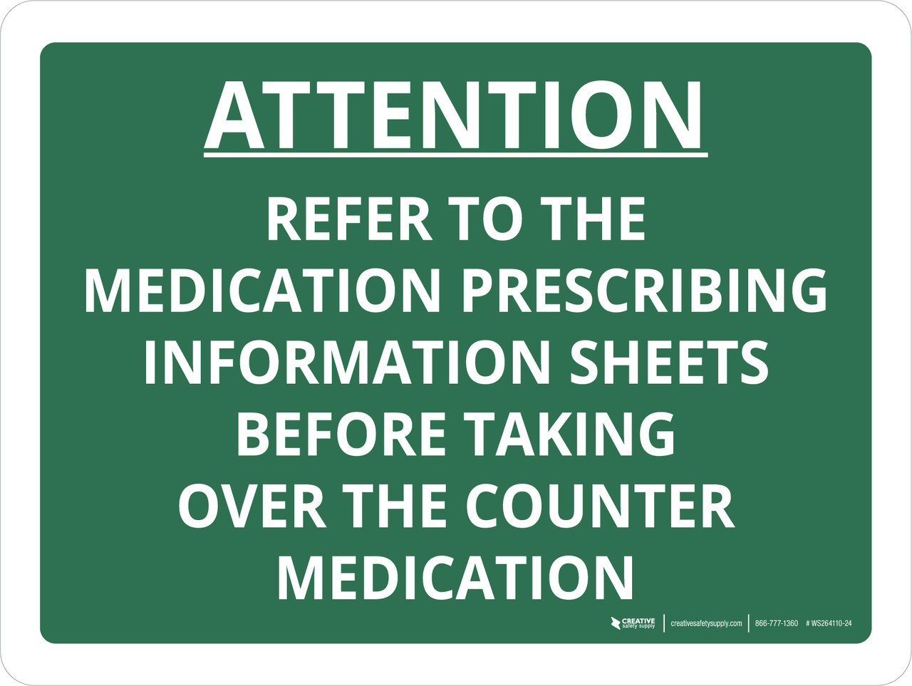 Attention: Refer To Medication Prescribing Information Sheets Landscape ...