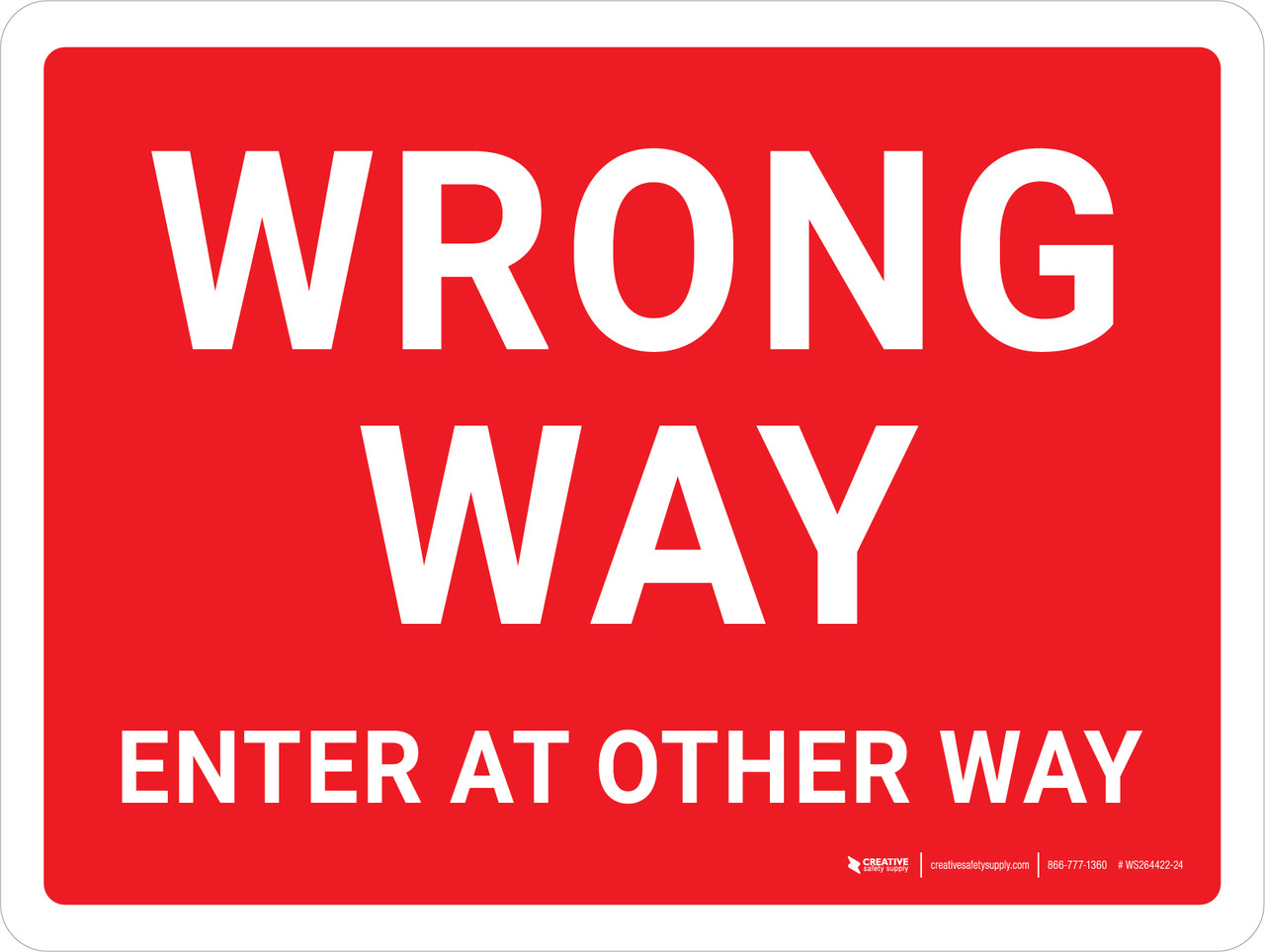2個 Do Not Enter Wrong Way 標識 杭付き 17インチ x 13インチ - 波形