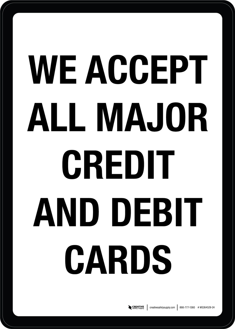 credit cards accepted sign square