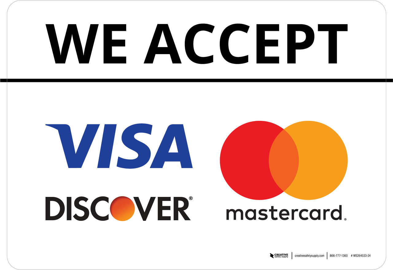 2x CREDIT CARD LOGO DECAL STICKERS Visa MasterCard Discover American  Express POS | eBay