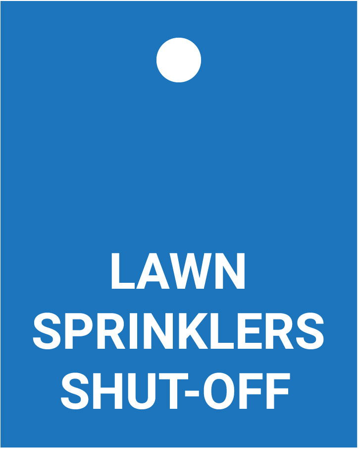Lawn Sprinkler ShutOff Valve Tag
