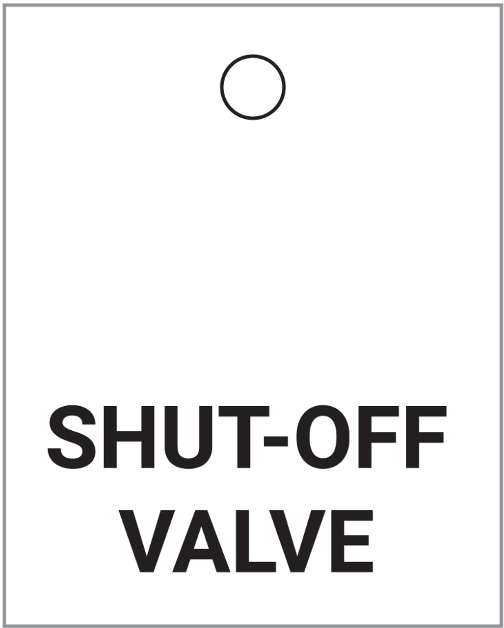 ShutOff Valve Valve Tag