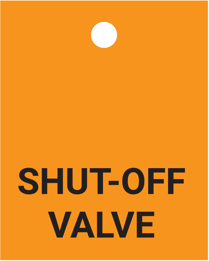 ShutOff Valve Valve Tag