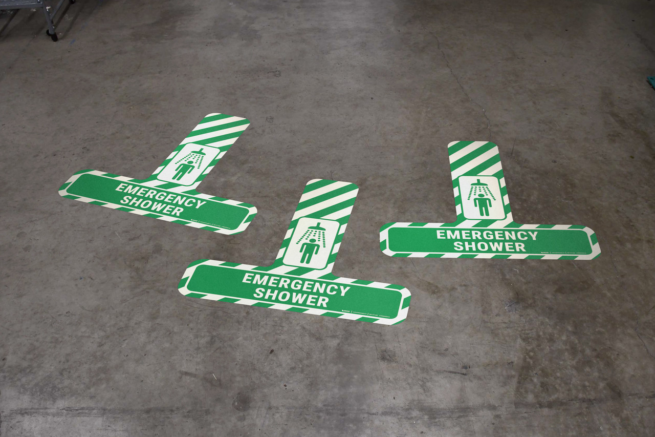 Emergency Shower Floor Sign T's
