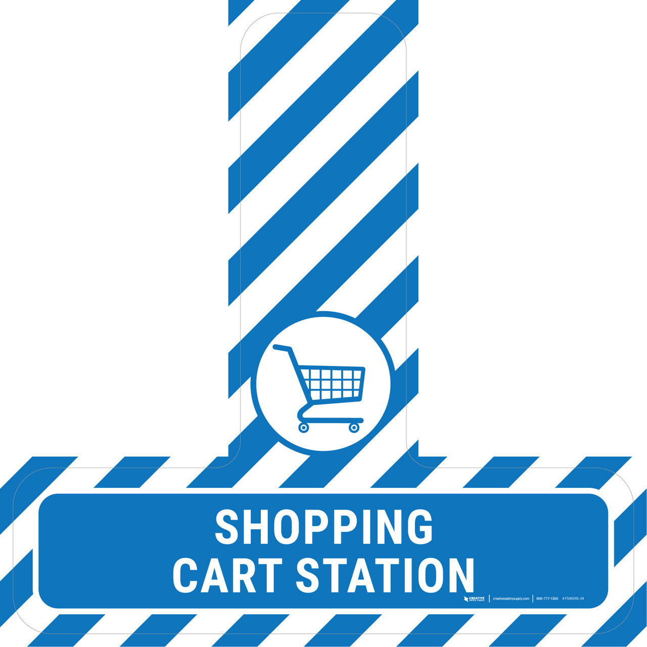 Shopping Cart Station Floor Sign T's