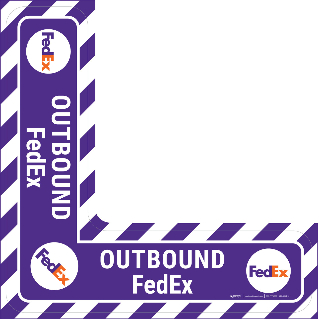 FedEx 店舗サイン Outbound FedEx - Floor Sign Corner | Creative Safety Supply