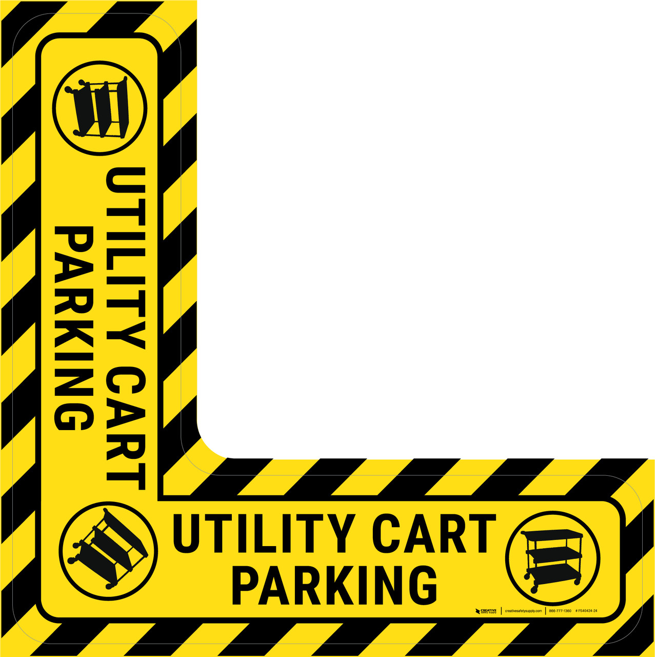 Utility Cart Parking Floor Sign Corner