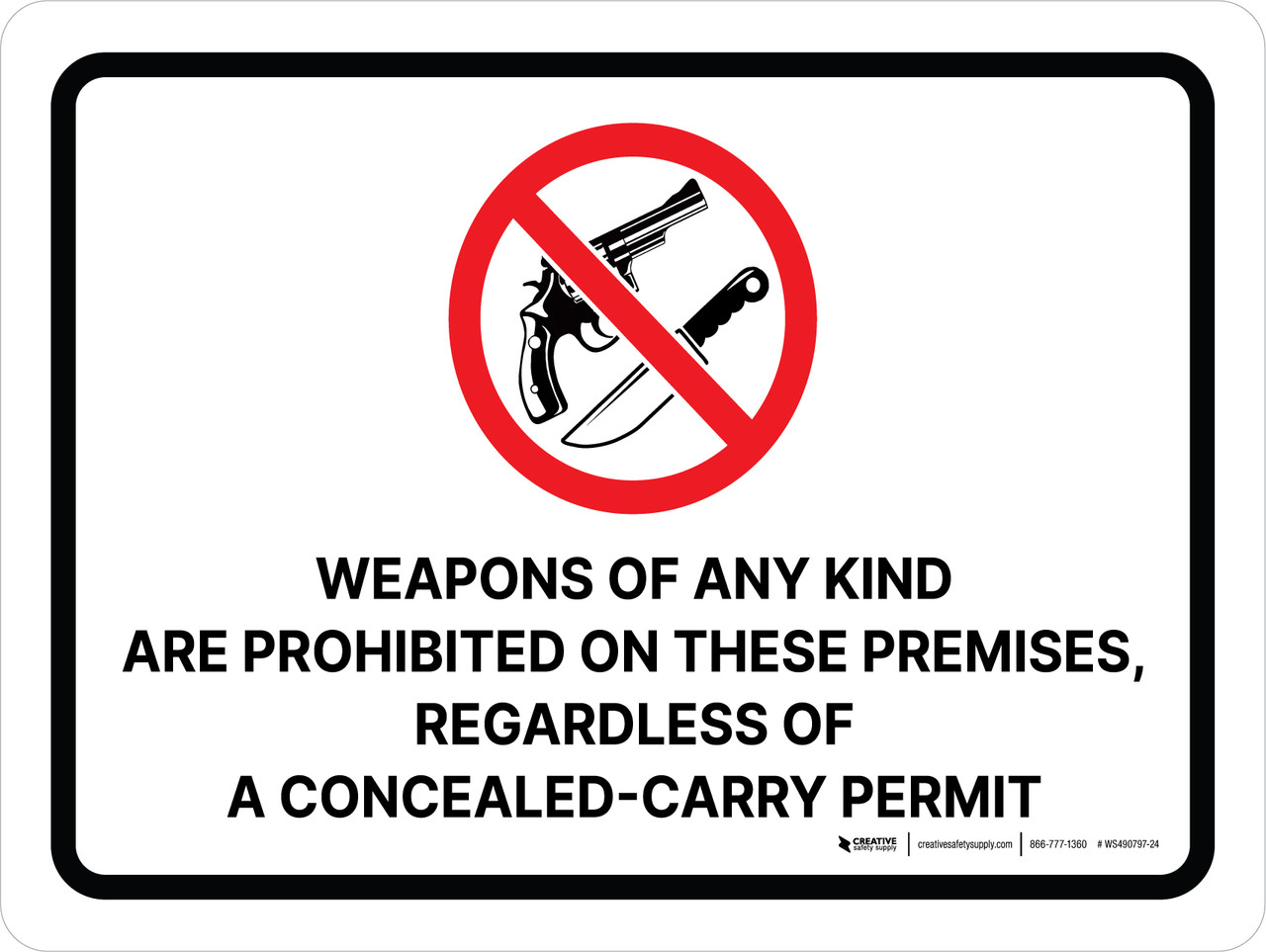 Alu-Verbundschild "Weapons Of Any Art Are Prohibited" - 25,4 X 17,8 Cm, Wetterfest, Für Innen & Außen