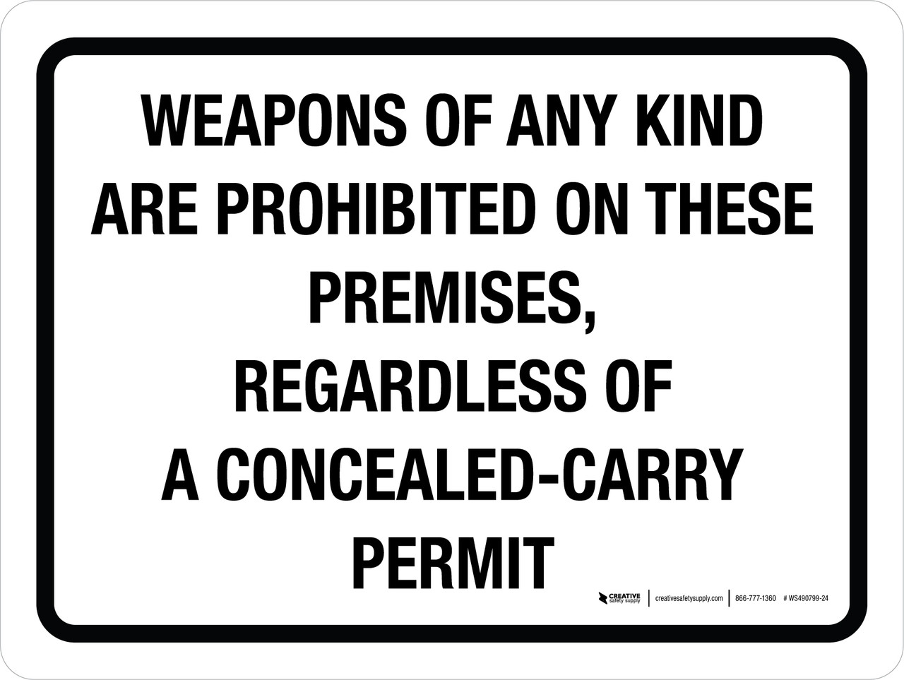 Alu-Verbundschild "Weapons Of Any Art Are Prohibited" - 25,4 X 17,8 Cm, Wetterfest, Für Innen & Außen