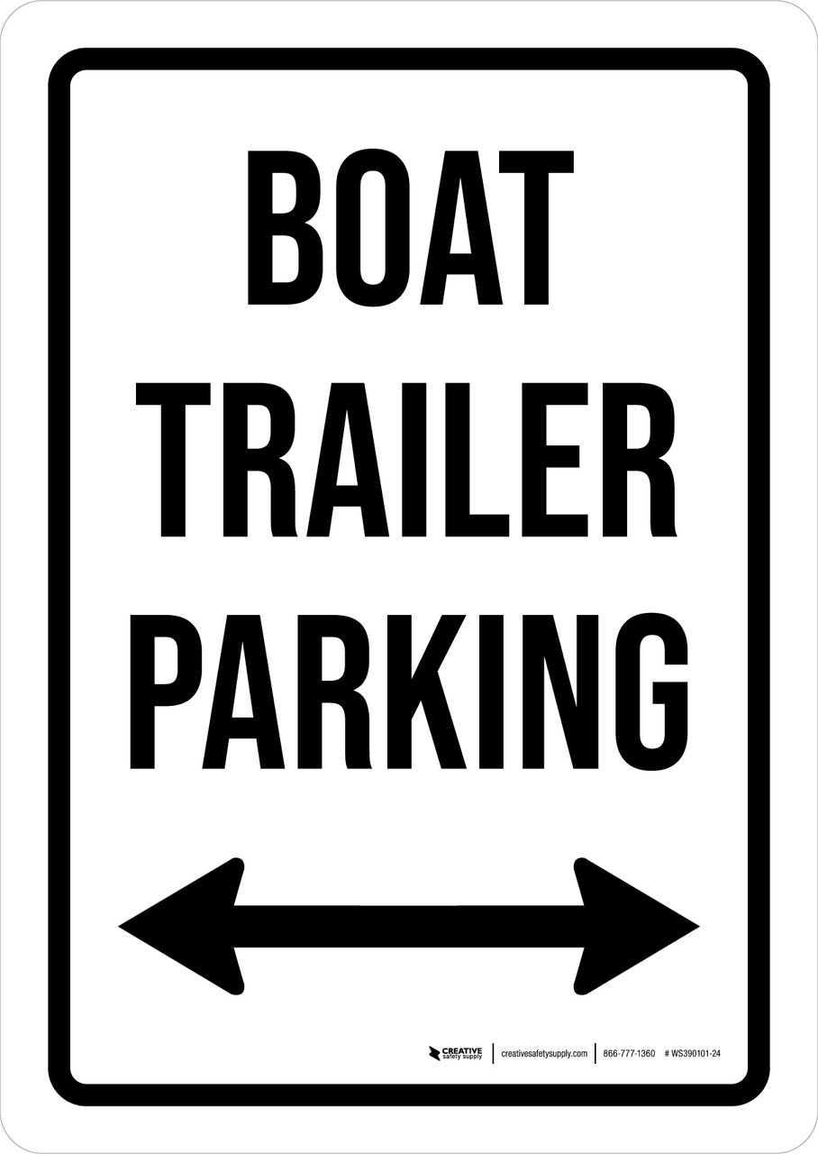 Boat Trailer Parking Arrows Both Ways Portrait Wall Sign