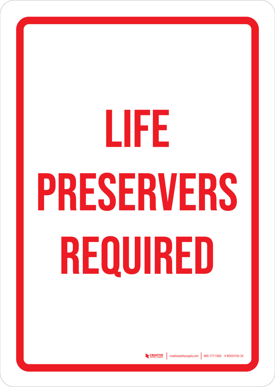 Life Preservers Required Portrait Wall Sign