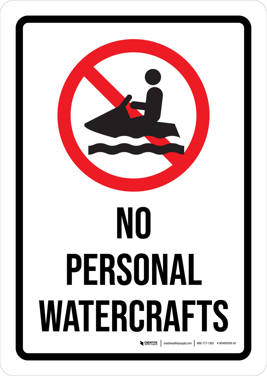 No Personal Watercraft Portrait Wall Sign