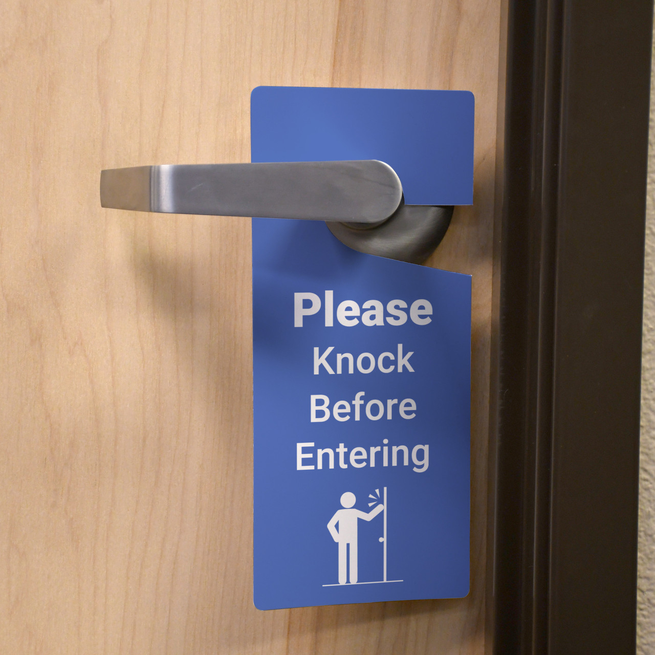Please Knock Before Entering with Icon - Door Hanger