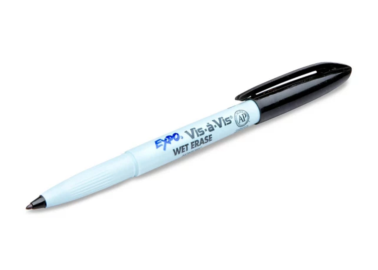 Expo® Vis-a-vis Fine Tip Black Wet Erase Markers