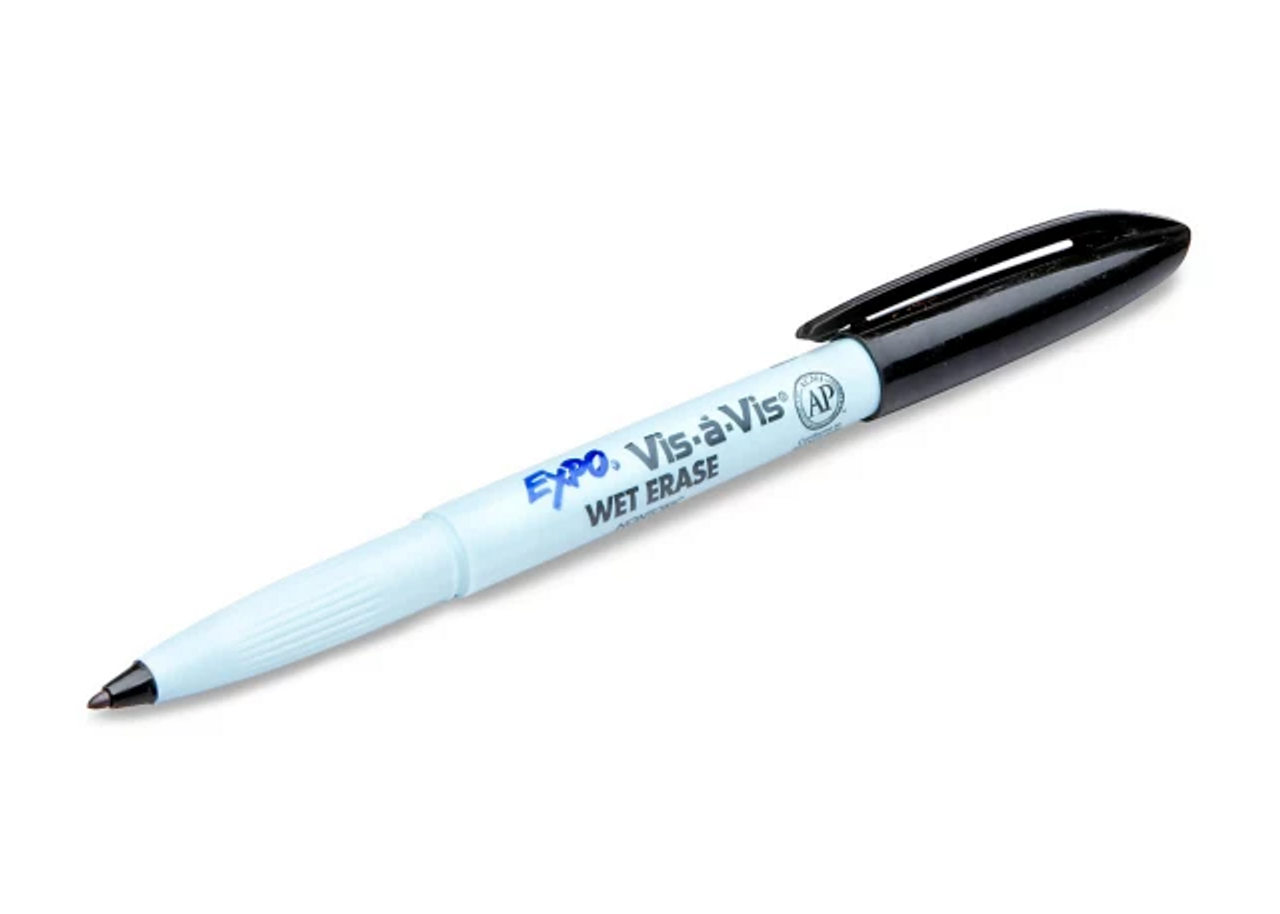 Expo® Vis-a-vis Fine Tip Black Wet Erase Markers