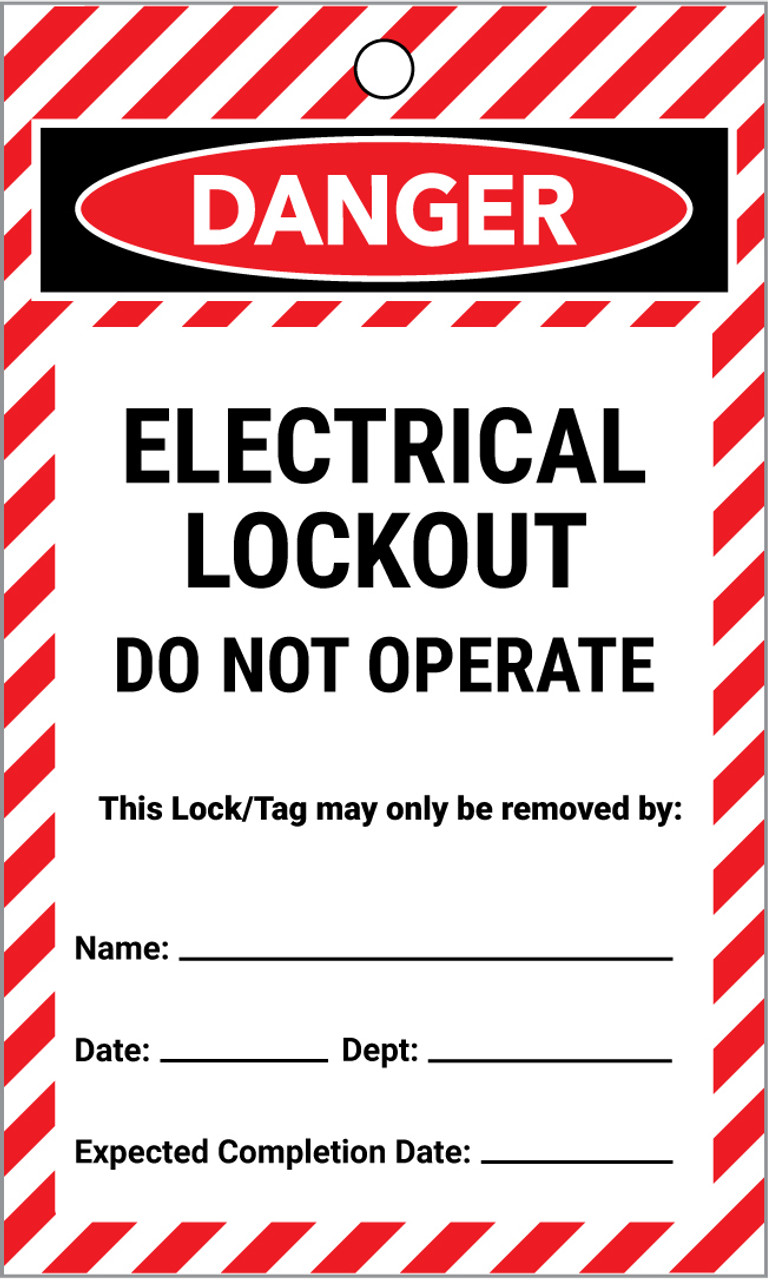 Electrical Lockout Do Not Operate Lockout Tags