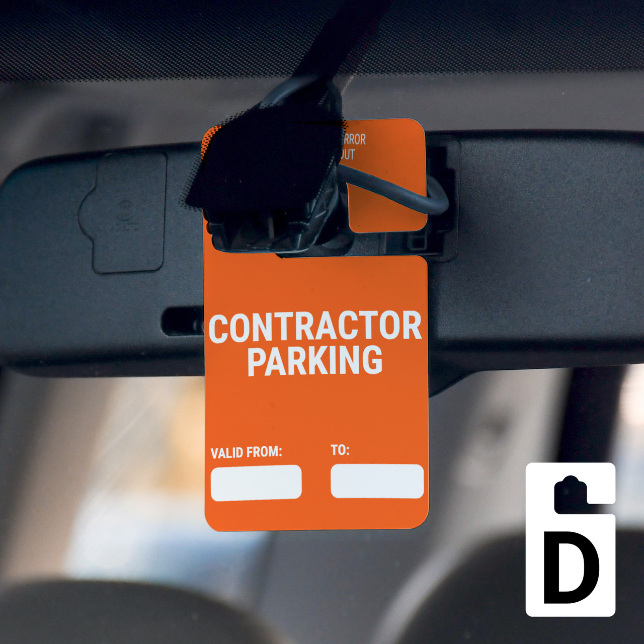 Valid Car Tag Contractor Parking - Valid From/To - Car Permit Parking Tag