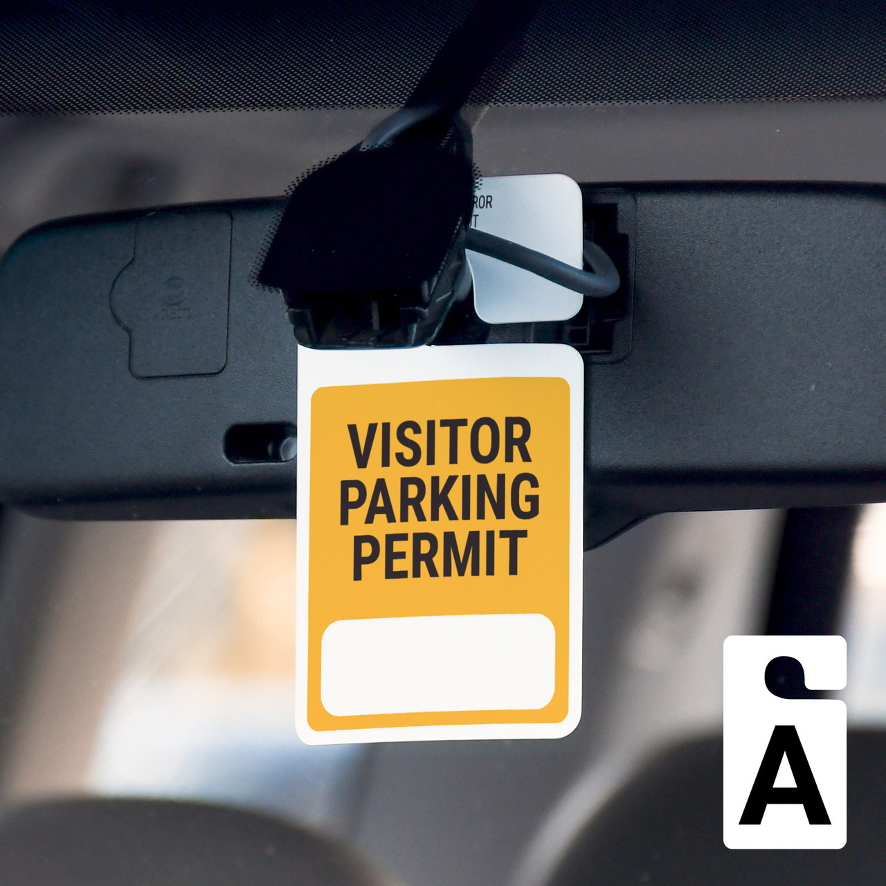 Visitor Yellow Parking Permit - Write-on - Car Permit Parking Tag