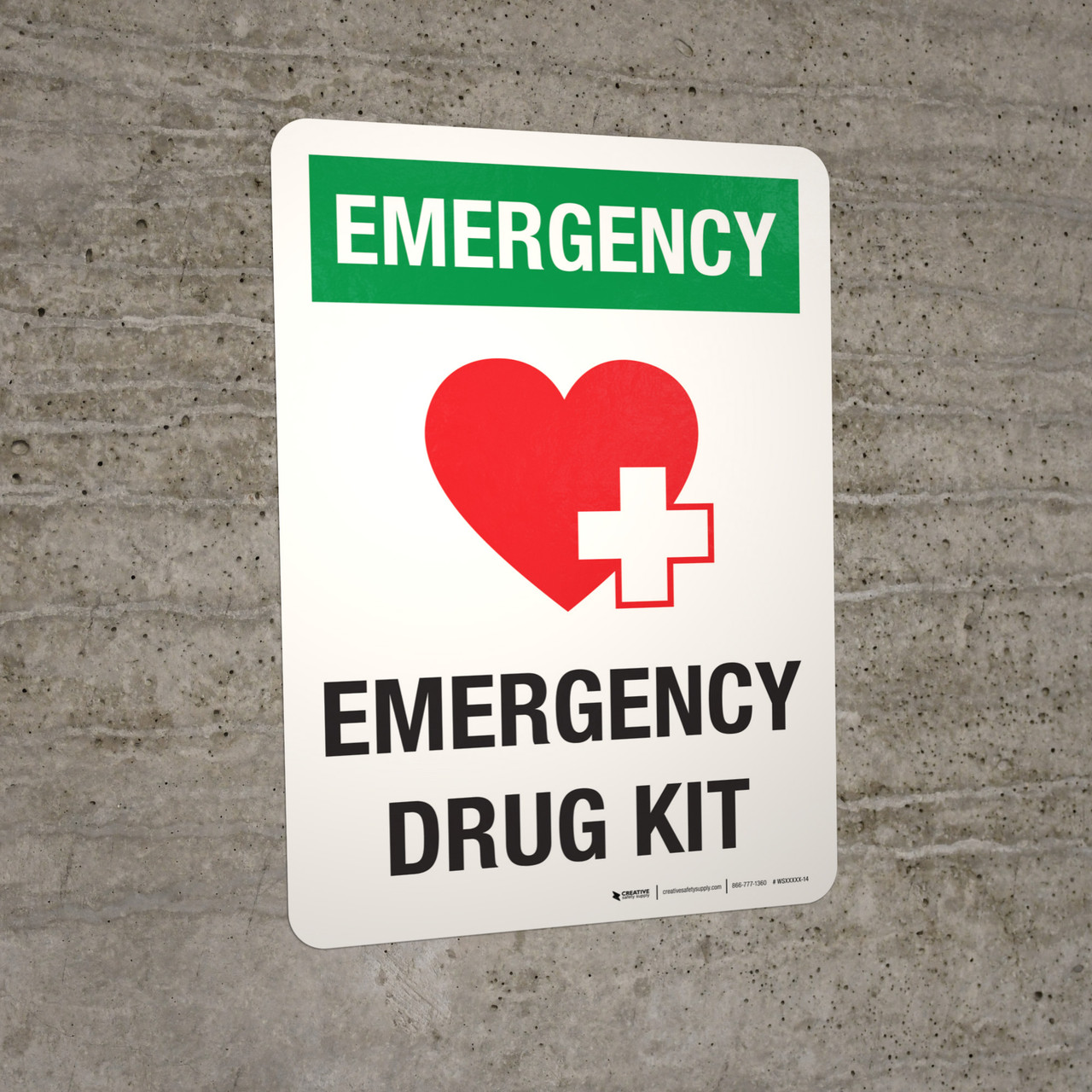 Emergency Drug Kit Sign With Symbol NHE-25737 - View #2