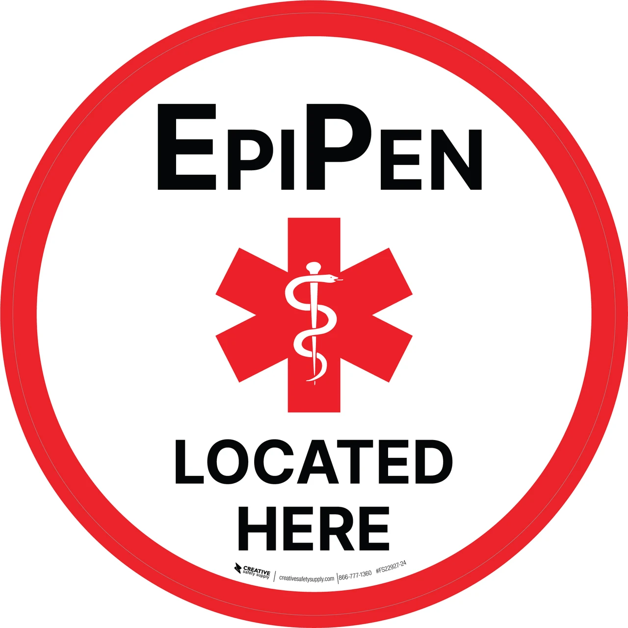 Epipen - Located Here Circular