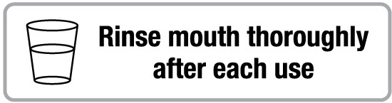 Rinse Mouth Thoroughly After Each Use - Pharmaceutical Auxiliary Label