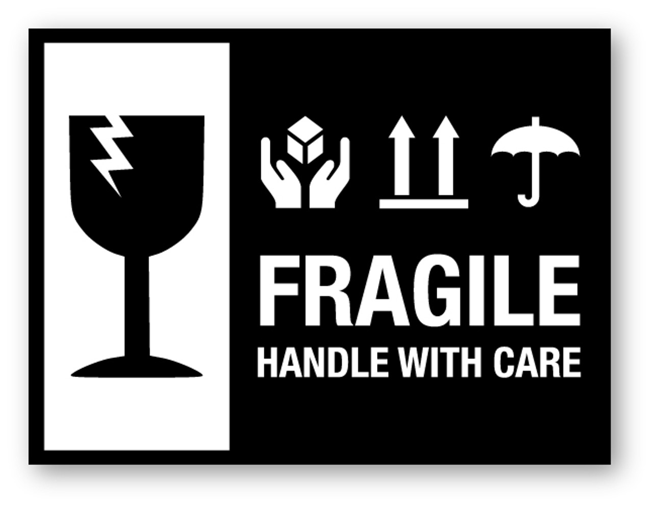 FRAGILE - handle with care 1 x 3- Red White and Blue