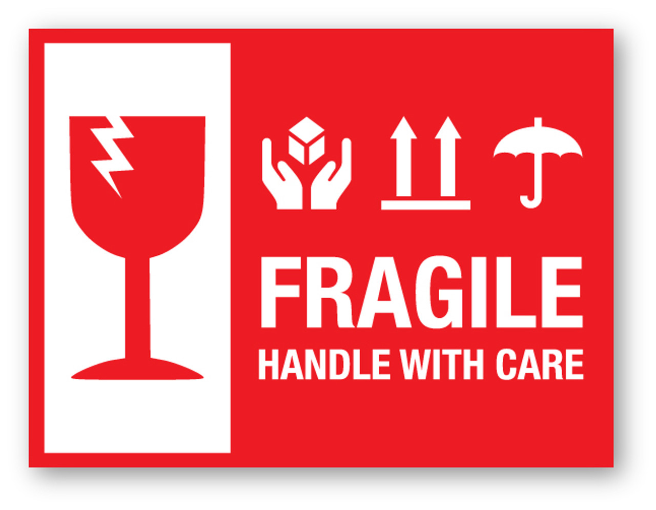 Fragile: Handle With Care Red - Shipping Label